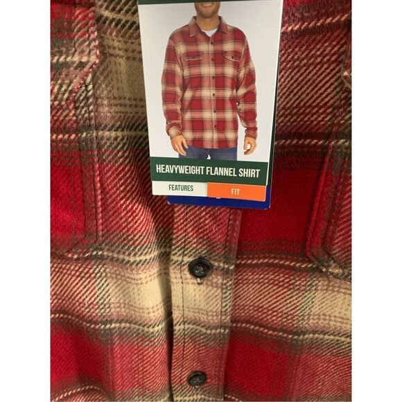 Orvis Men’s Red Plaid Heavyweight Flannel Shirt Jacket Classic Fit Large, NWT - Picture 3 of 9